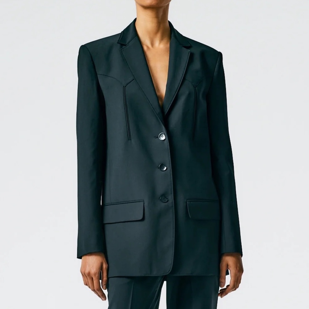 Tibi Tropical Wool Western Blazer